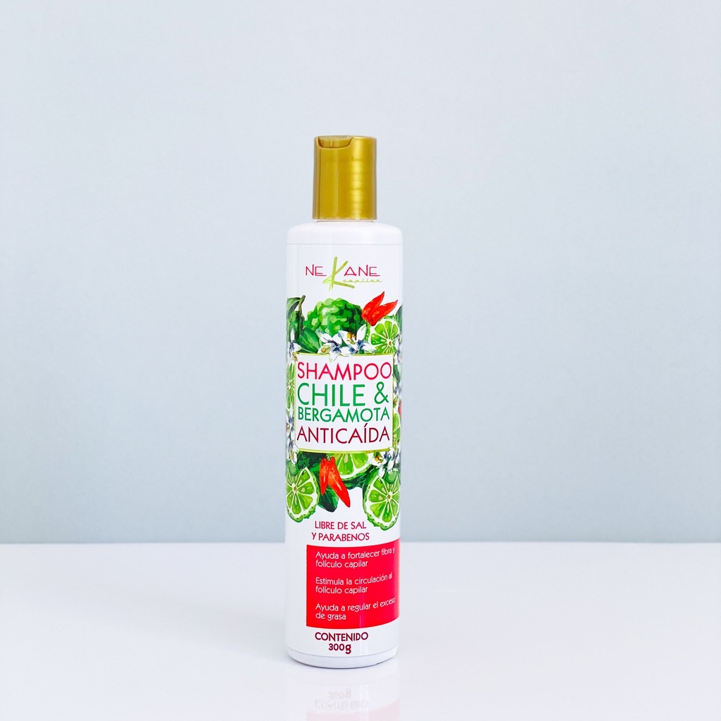 SHAMPOO CHILE Y BERGAMOTA ANTICAIDA NEKANE 300ML (7502260490049) NK101017