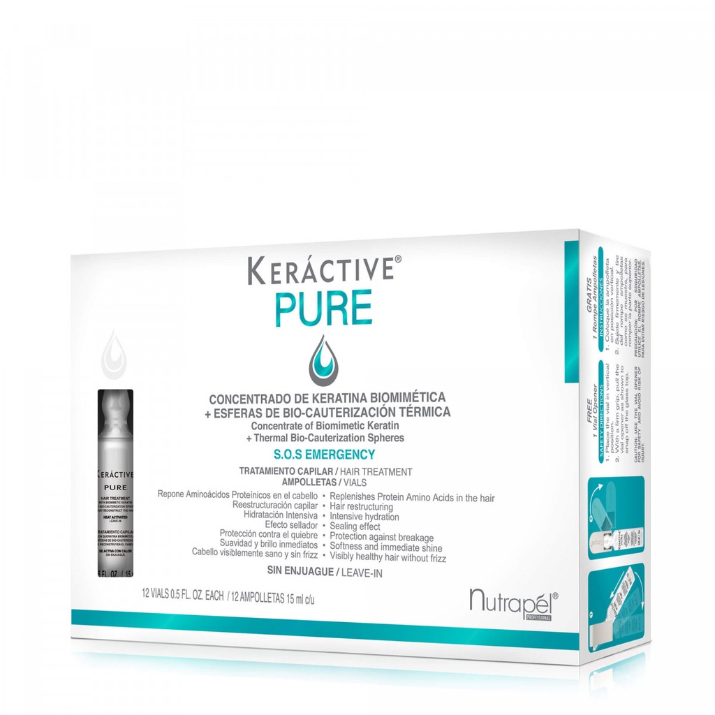 AMPOLLETA KERACTIVE PURE HAIR CARE CA.PR 12pz