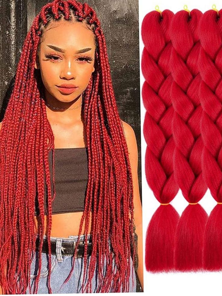 TRENZA KANEKALON ROJA / TK-A13