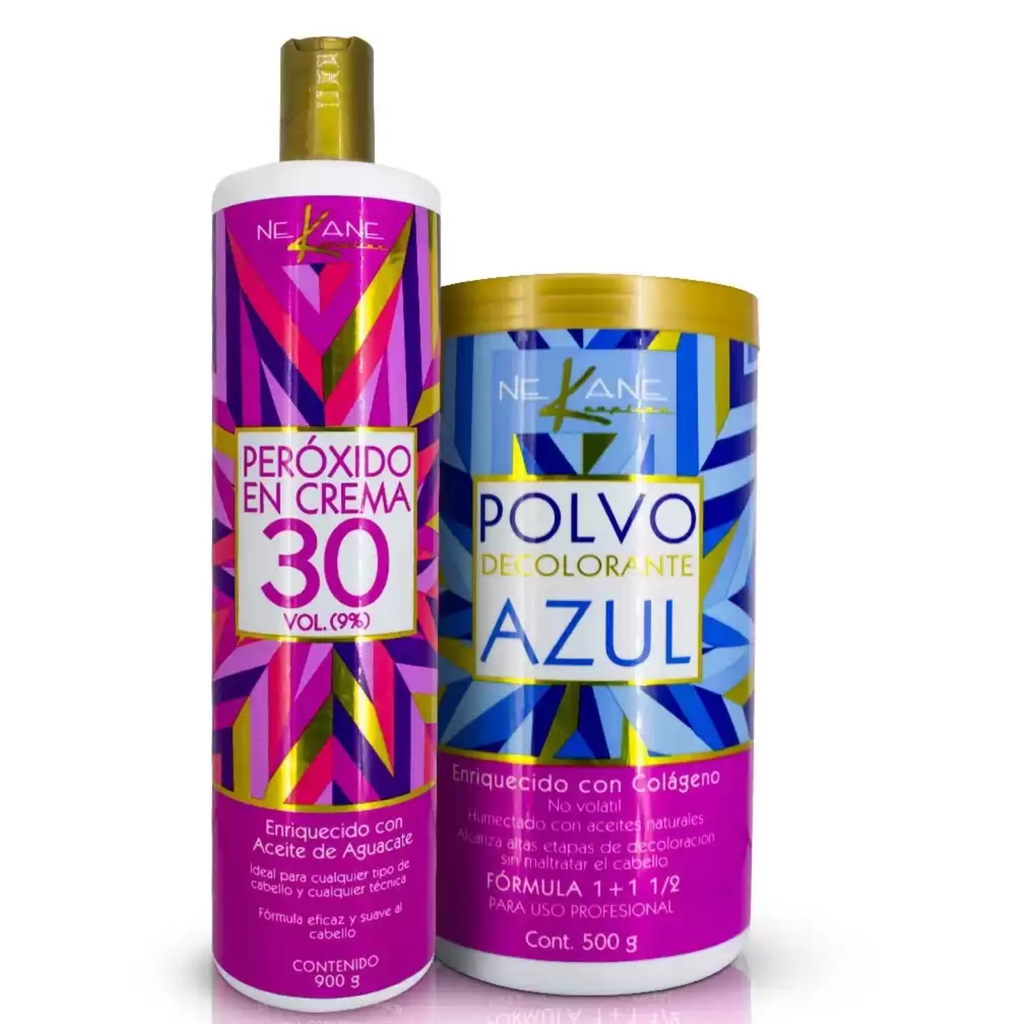 DECOLORANTE TARRO 500G NEKANE AZUL + PEROXIDO 30V 900ML