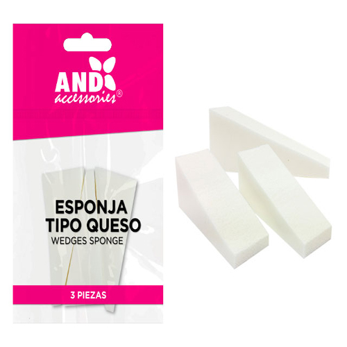 Bolsa con 3 esponjas tipo queso AND, blanca 9024
