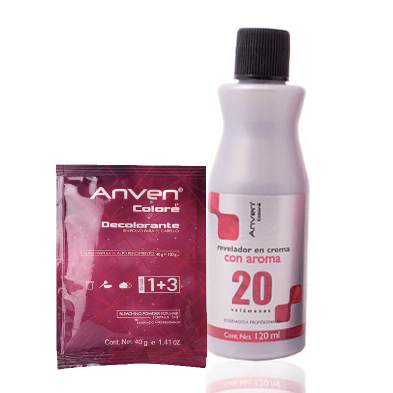 KIT DECOLORANTE 50G+PEROX 30VOL CHICO ANVEN (ANDE5196)