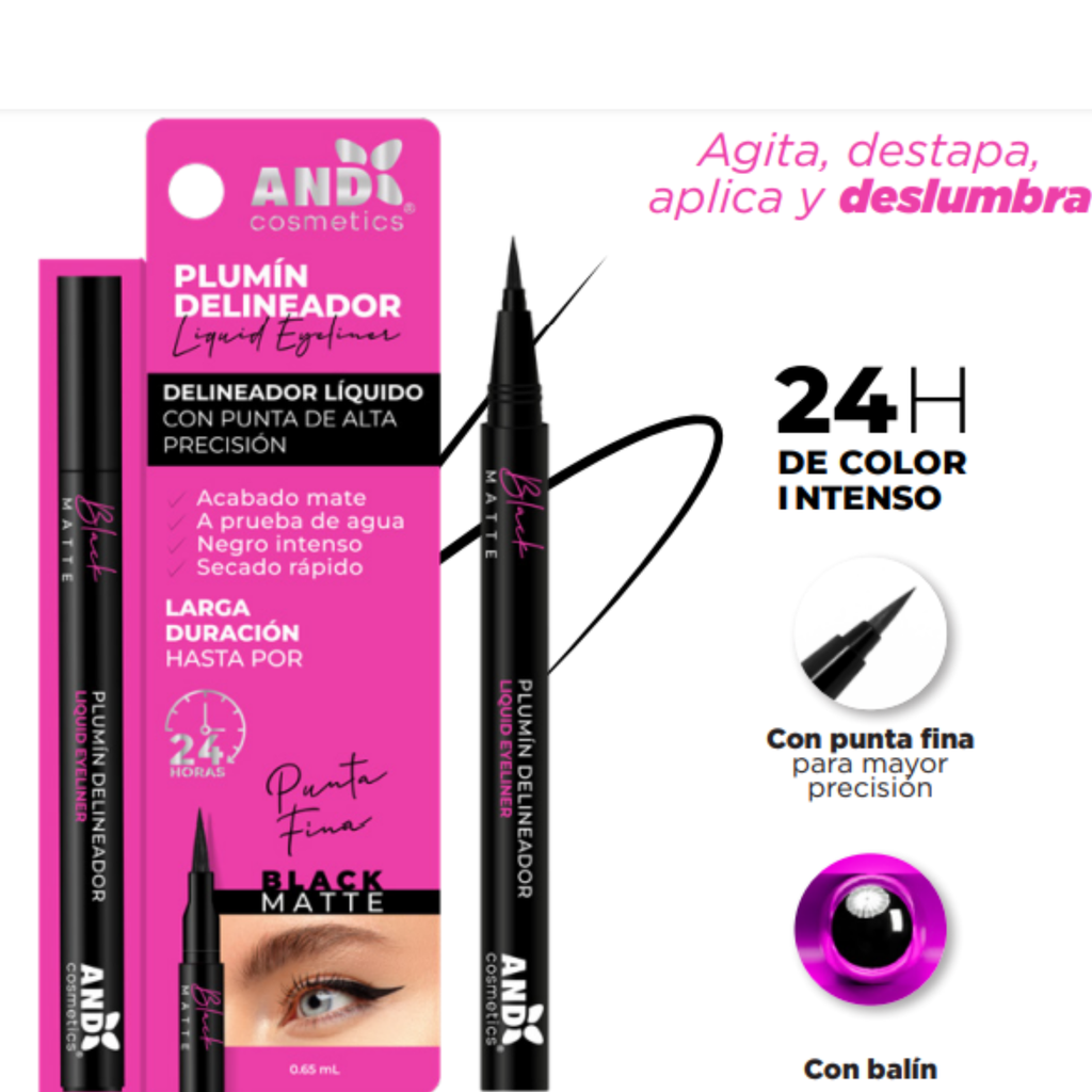 PLUMIN DELINEADOR NEGRO MATTE AND 69618