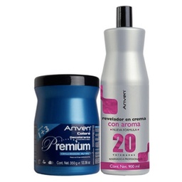 [7506115651852] JUEGO DECOLORANTE 350G+PEROX 1L ANVEN PREMIUM