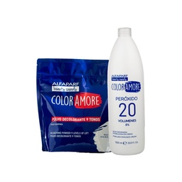 [8022297135250] KIT DECOLORANTE COLOR AMORE 500G + PEROXIDO 1L 20/30 VOL