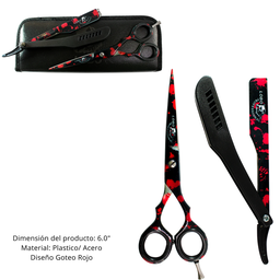 [7501955452164] JUEGO DE PORTANAVAJA Y TIJERA ROJO LOBO MOD 2401-00