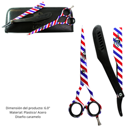 [7501955452171] JUEGO DE PORTANAVAJA Y TIJERA  CARAMELO MOD 2402-00